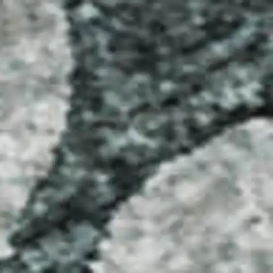 Teal And Ivory Floral Washable Area Rug With UV Protection Photo 2