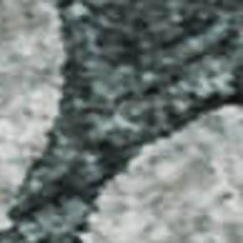 Teal And Ivory Floral Washable Area Rug With UV Protection Photo 2