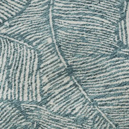 Teal And Ivory Floral Washable Area Rug With UV Protection Photo 9