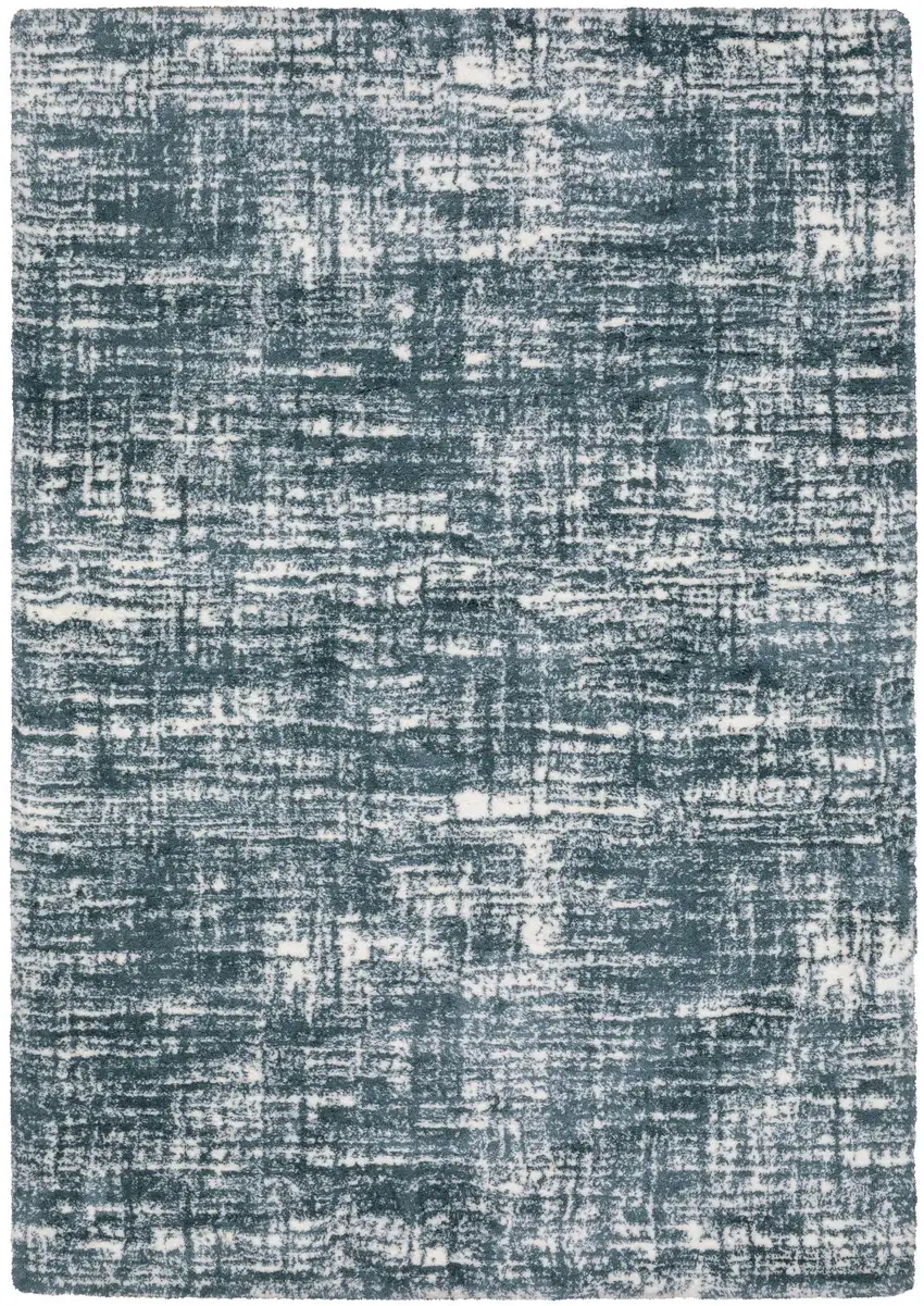 Teal And Ivory Geometric Area Rug Photo 4