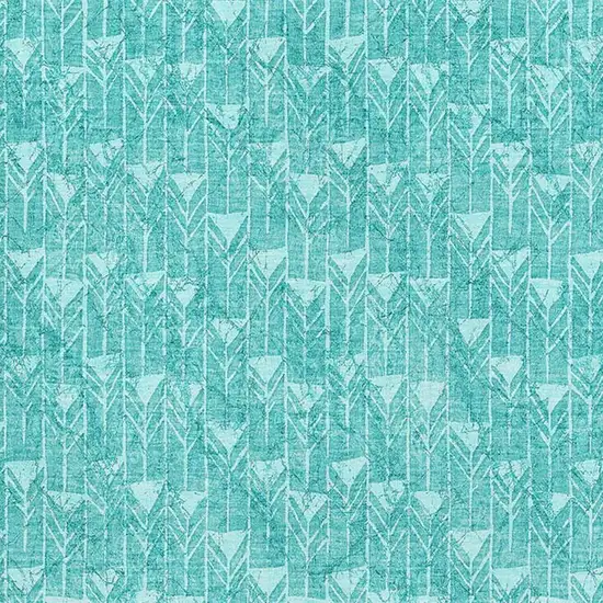Teal And Ivory Geometric Washable Area Rug With UV Protection Photo 3