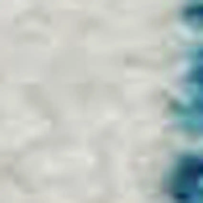 Teal And Ivory Geometric Washable Area Rug With UV Protection Photo 3