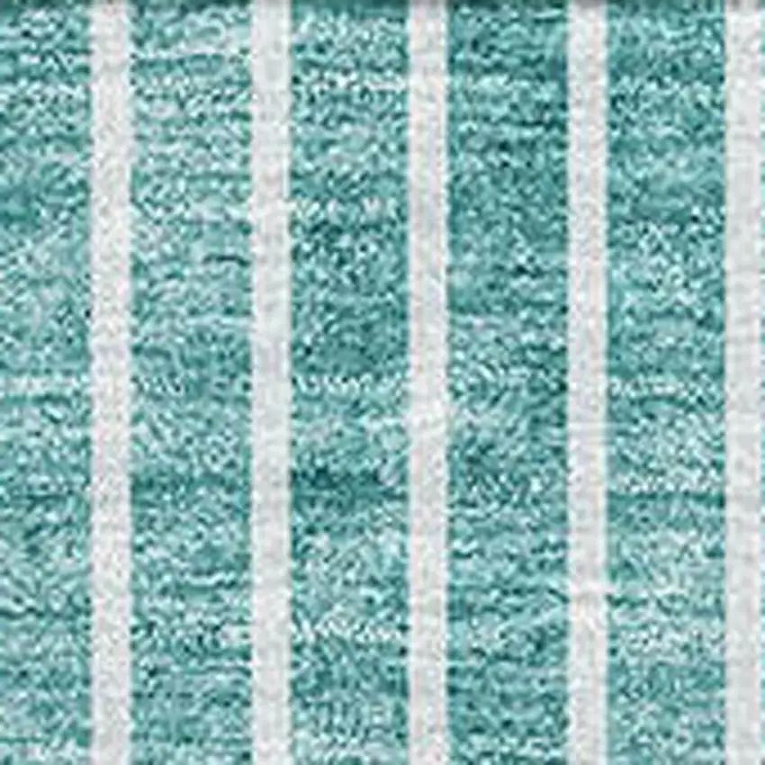 Teal And Ivory Geometric Washable Area Rug With UV Protection Photo 3