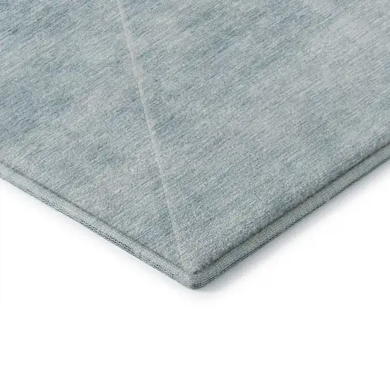 Teal And Ivory Geometric Washable Area Rug With UV Protection Photo 7