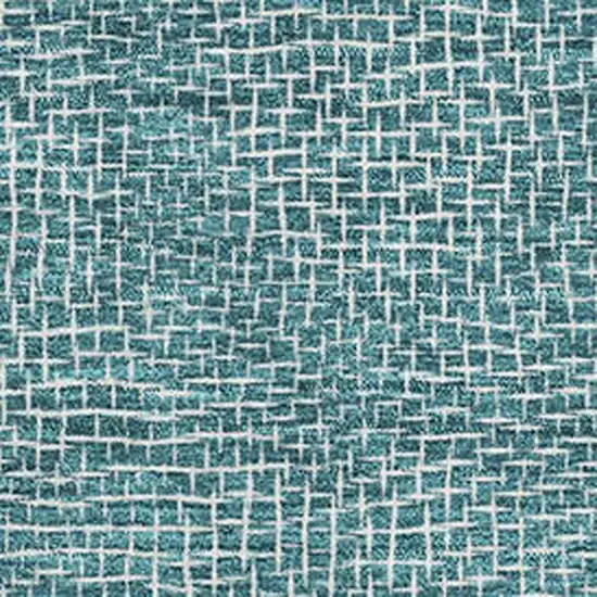 Teal And Ivory Geometric Washable Area Rug With UV Protection Photo 2