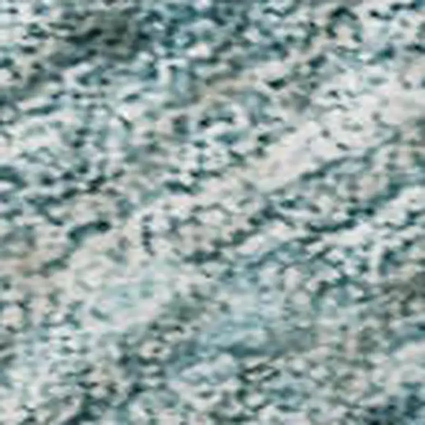 Teal And Ivory Geometric Washable Area Rug With UV Protection Photo 3