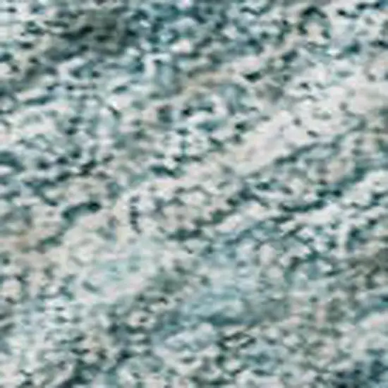 Teal And Ivory Geometric Washable Area Rug With UV Protection Photo 2