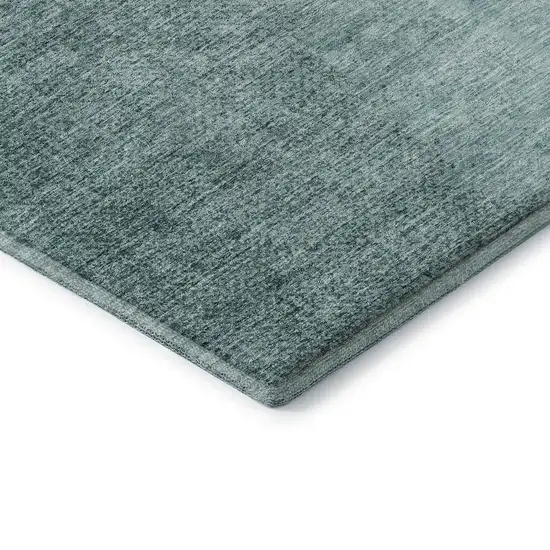Teal And Ivory Ombre Washable Area Rug With UV Protection Photo 6