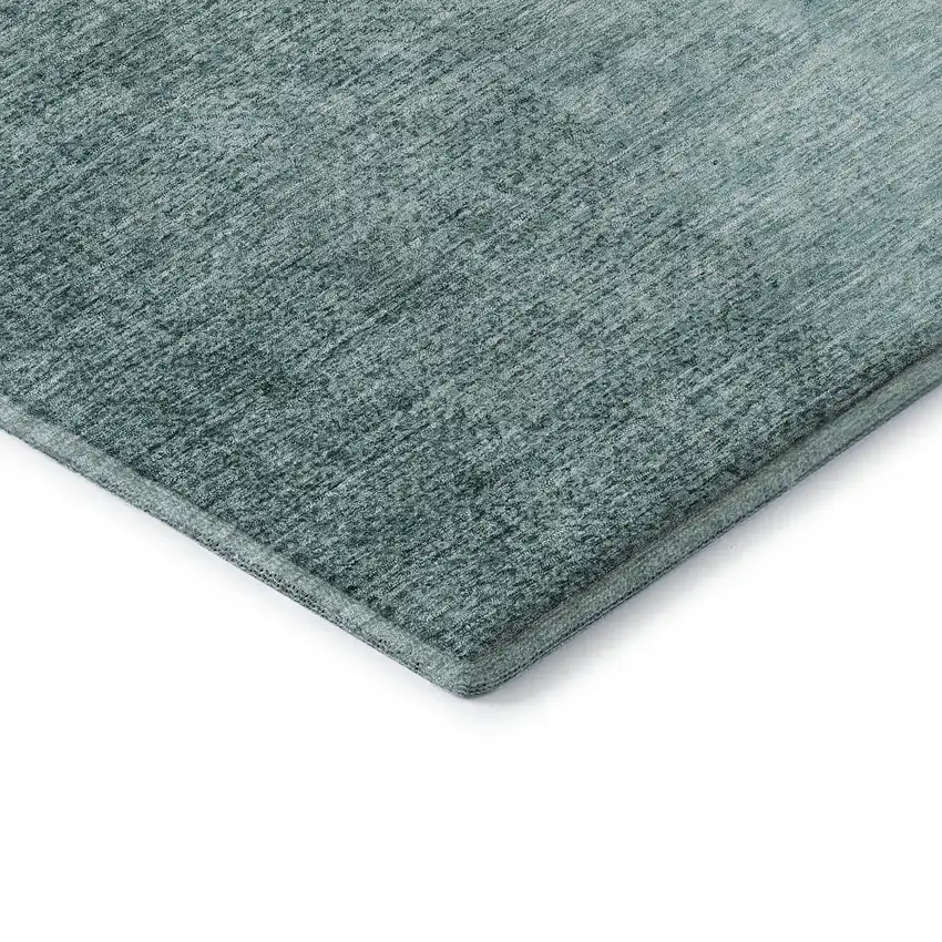 Teal And Ivory Ombre Washable Area Rug With UV Protection Photo 6