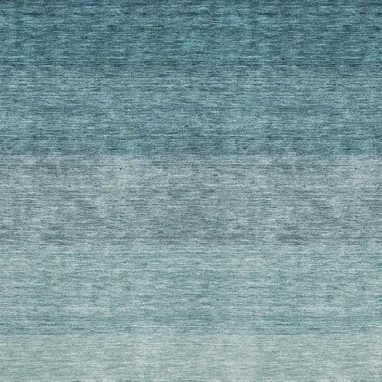 Teal And Ivory Ombre Washable Area Rug With UV Protection Photo 2