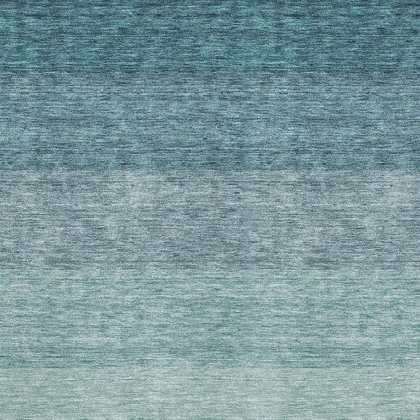 Teal And Ivory Ombre Washable Area Rug With UV Protection Photo 2