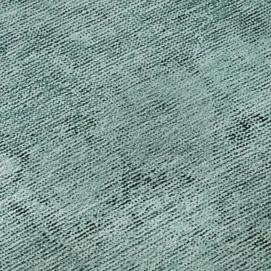 Teal And Ivory Oriental Washable Area Rug With UV Protection Photo 9