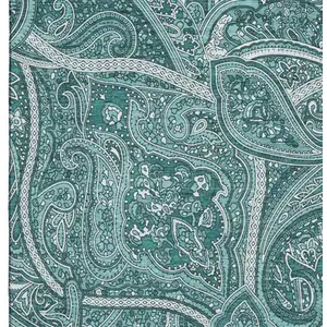 Photo of Teal And Ivory Paisley Washable Area Rug With UV Protection