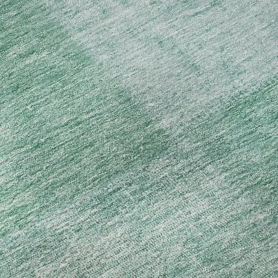 Teal And Ivory Patchwork Washable Area Rug With UV Protection Photo 9