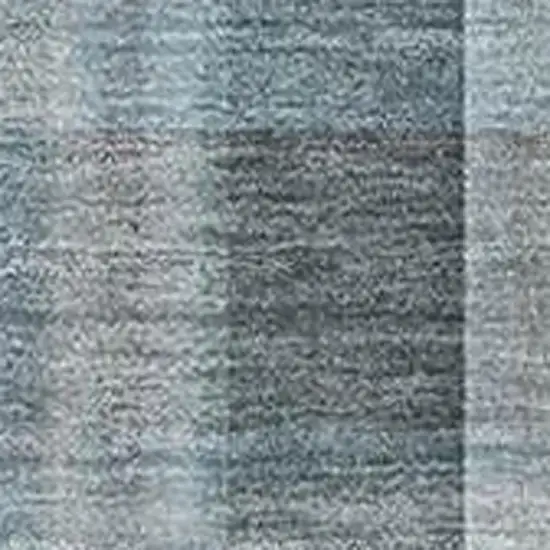 Teal And Ivory Plaid Washable Area Rug With UV Protection Photo 3