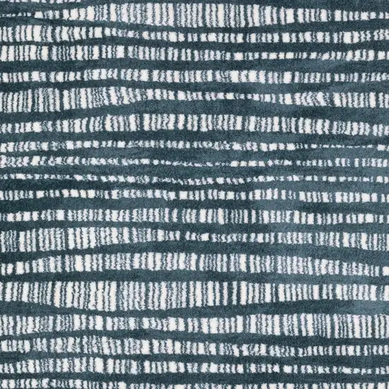 Teal And Ivory Striped Distressed Area Rug Photo 9