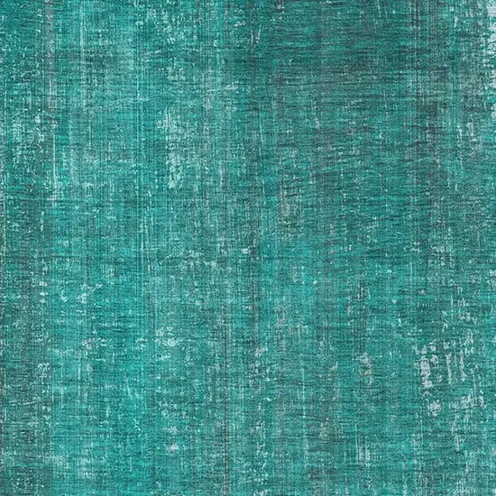 Teal And Ivory Striped Washable Area Rug With UV Protection Photo 3