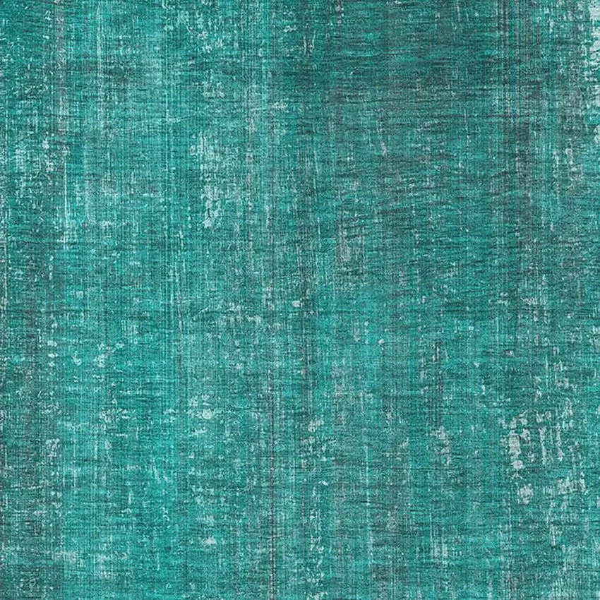 Teal And Ivory Striped Washable Area Rug With UV Protection Photo 3