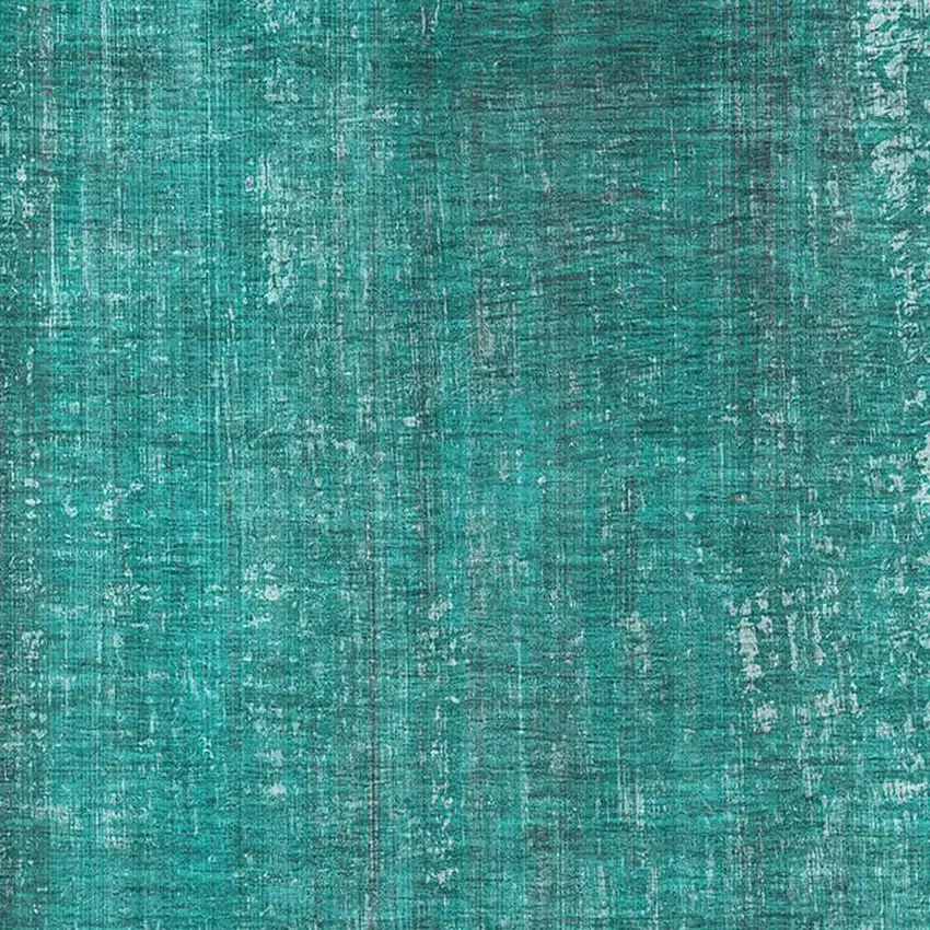 Teal And Ivory Striped Washable Area Rug With UV Protection Photo 3