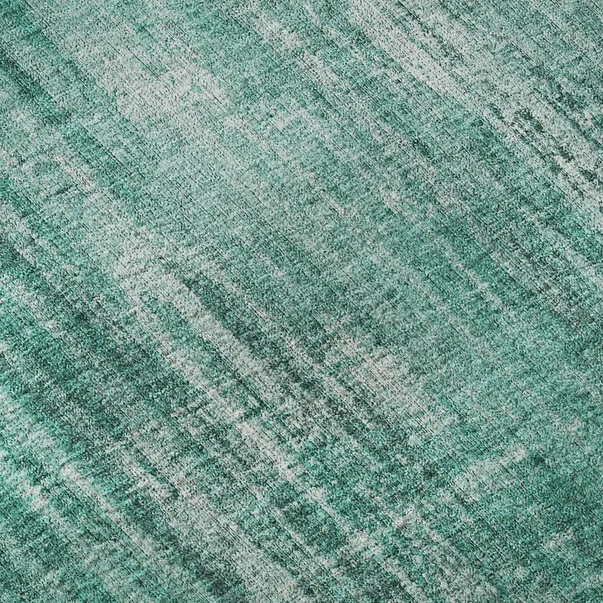 Teal And Ivory Striped Washable Area Rug With UV Protection Photo 7