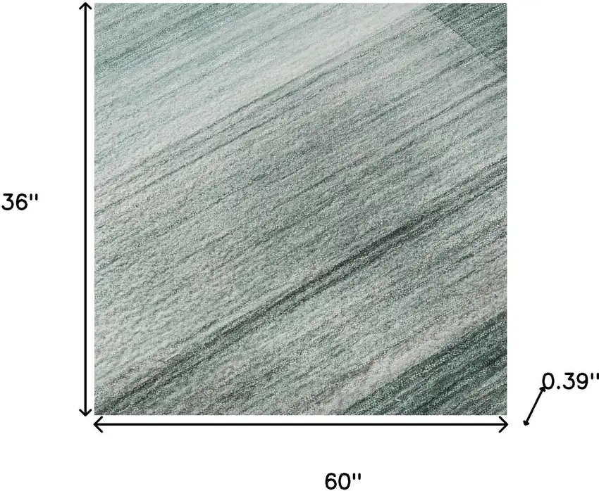 Teal And Ivory Striped Washable Area Rug With UV Protection Photo 9