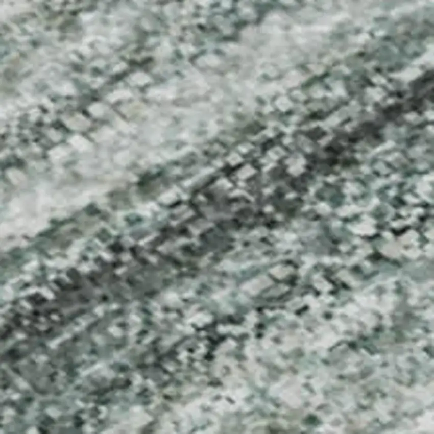 Teal And Ivory Striped Washable Area Rug With UV Protection Photo 1