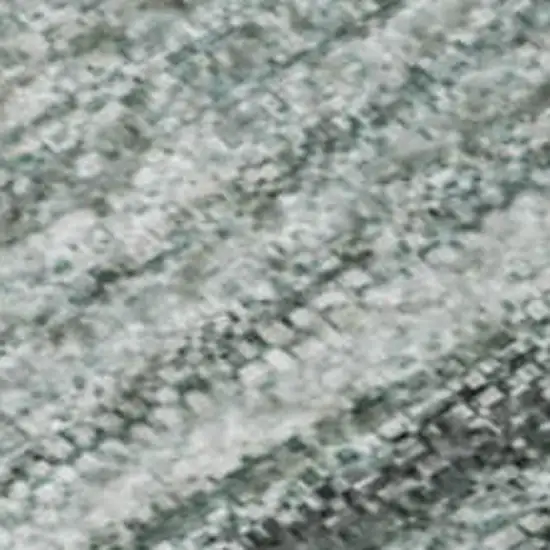 Teal And Ivory Striped Washable Area Rug With UV Protection Photo 1