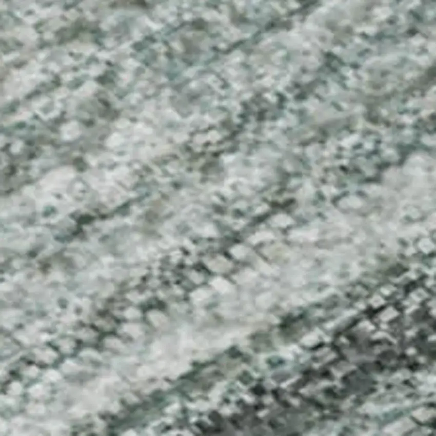 Teal And Ivory Striped Washable Area Rug With UV Protection Photo 1