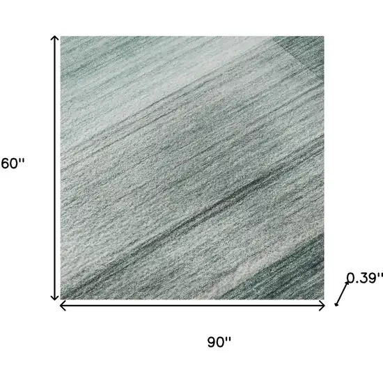 Teal And Ivory Striped Washable Area Rug With UV Protection Photo 9