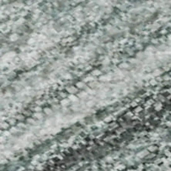 Teal And Ivory Striped Washable Area Rug With UV Protection Photo 1