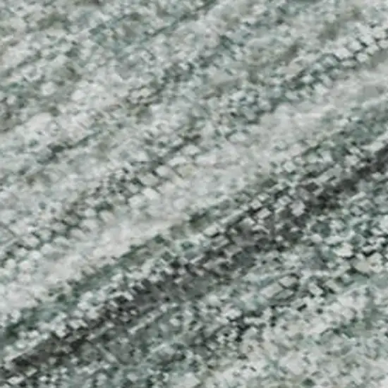 Teal And Ivory Striped Washable Area Rug With UV Protection Photo 4