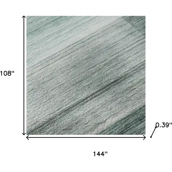 Teal And Ivory Striped Washable Area Rug With UV Protection Photo 9