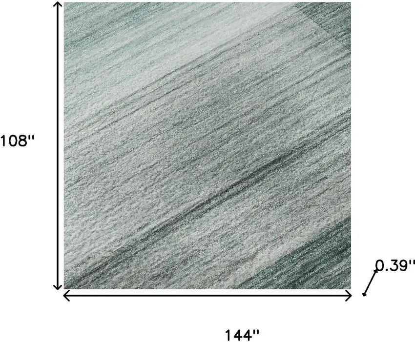 Teal And Ivory Striped Washable Area Rug With UV Protection Photo 9