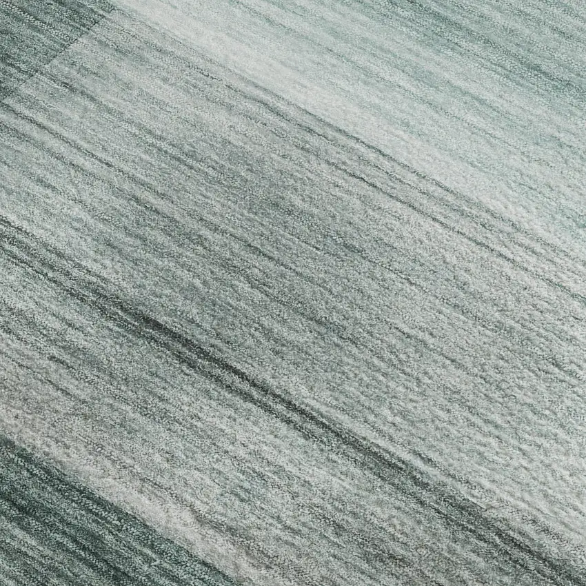 Teal And Ivory Striped Washable Area Rug With UV Protection Photo 4