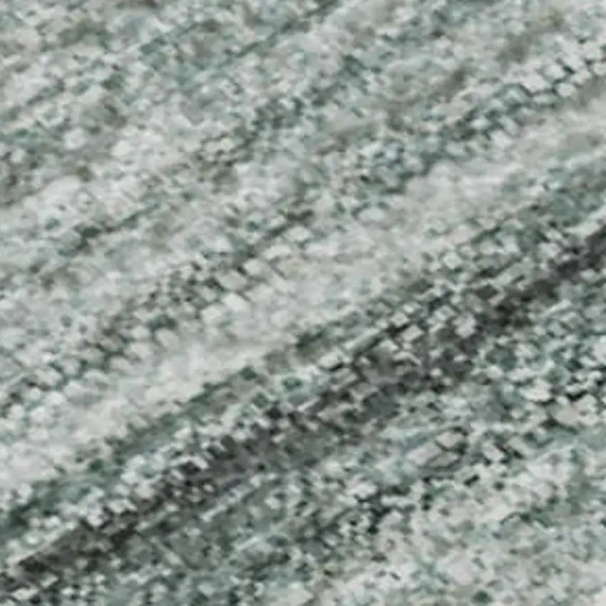 Teal And Ivory Striped Washable Area Rug With UV Protection Photo 3