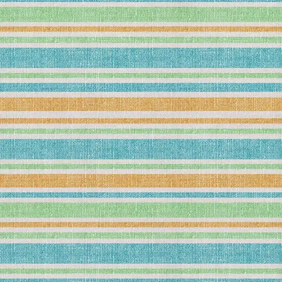 Teal And Orange Striped Washable Area Rug With UV Protection Photo 2