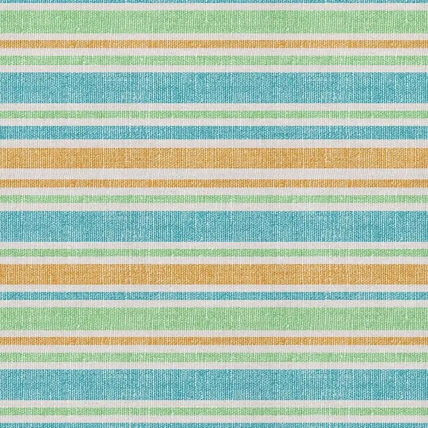 Teal And Orange Striped Washable Area Rug With UV Protection Photo 2