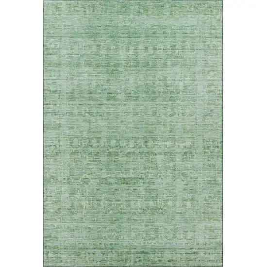 Teal And Pale Aqua Oriental Washable Area Rug With UV Protection Photo 3