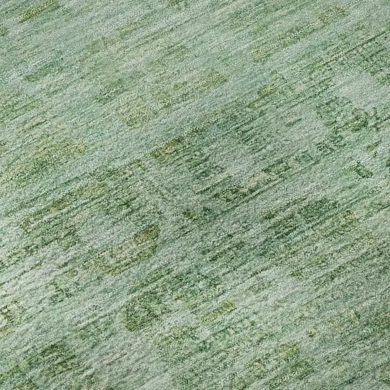 Teal And Pale Aqua Oriental Washable Area Rug With UV Protection Photo 9