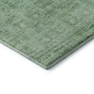 Photo of Teal And Pale Aqua Oriental Washable Area Rug With UV Protection