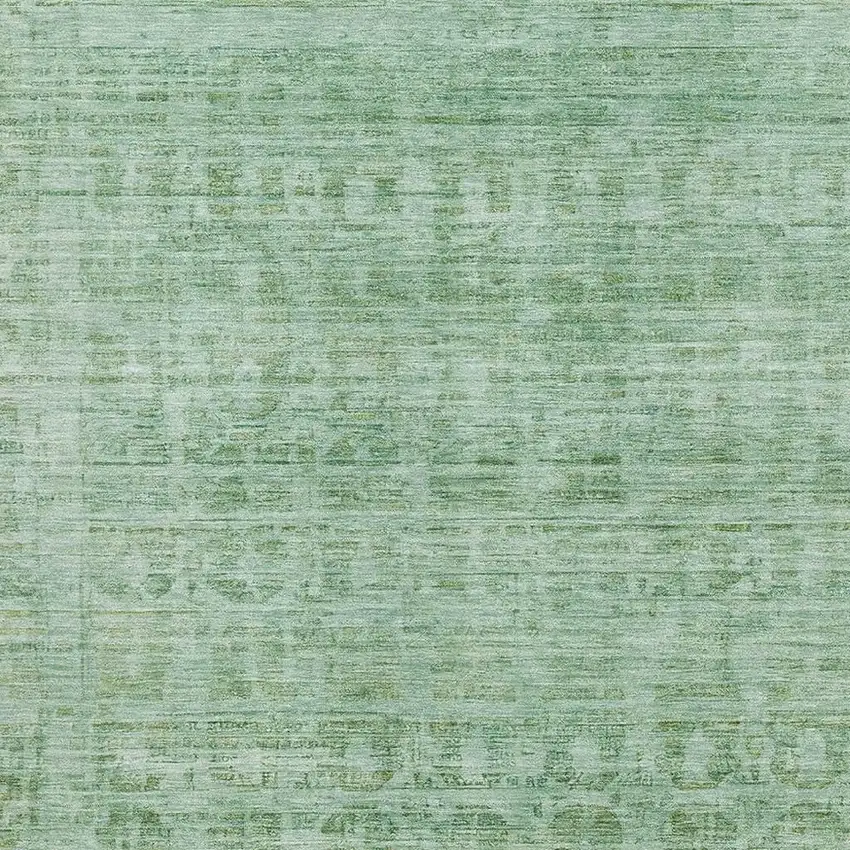 Teal And Pale Aqua Oriental Washable Area Rug With UV Protection Photo 2