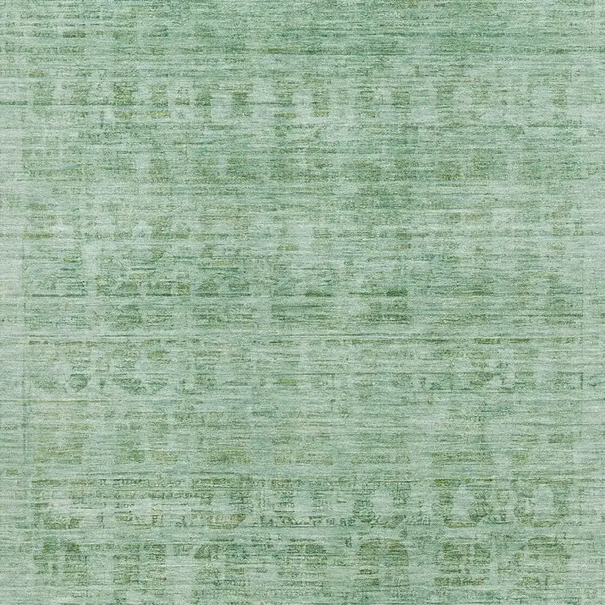 Teal And Pale Aqua Oriental Washable Area Rug With UV Protection Photo 2