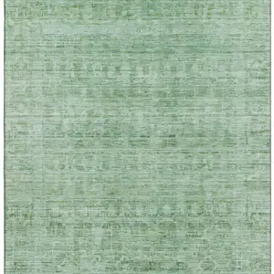 Photo of Teal And Pale Aqua Oriental Washable Area Rug With UV Protection