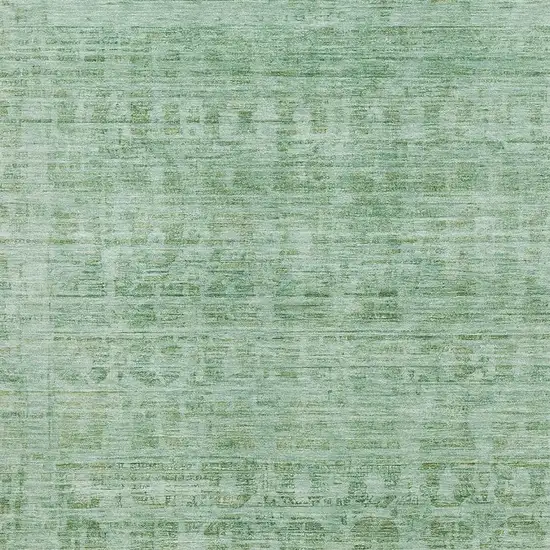 Teal And Pale Aqua Oriental Washable Area Rug With UV Protection Photo 2