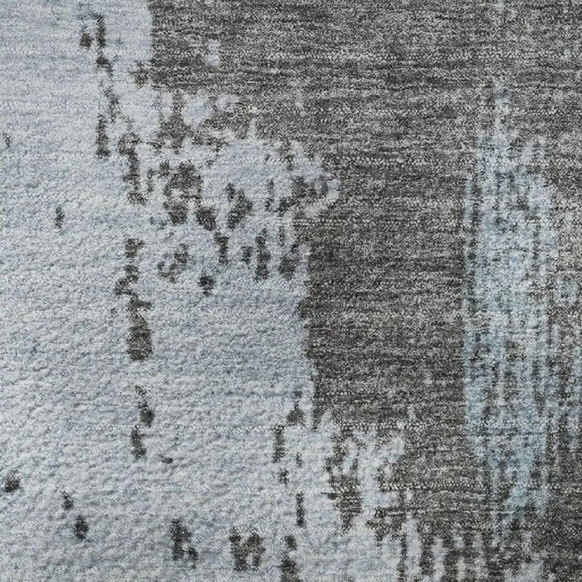 Teal And Taupe Abstract Washable Area Rug With UV Protection Photo 9