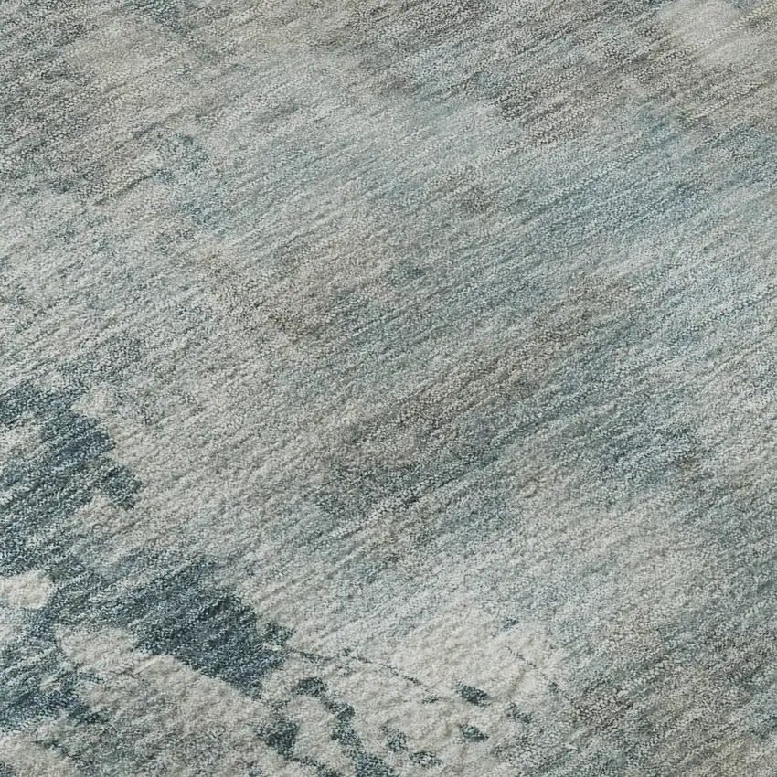 Teal And Taupe Abstract Washable Area Rug With UV Protection Photo 8