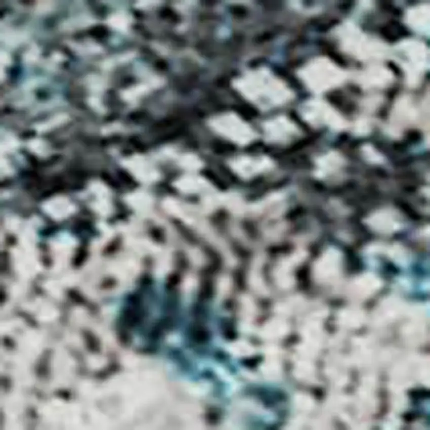 Teal Beige And Copper Abstract Washable Area Rug With UV Protection Photo 3