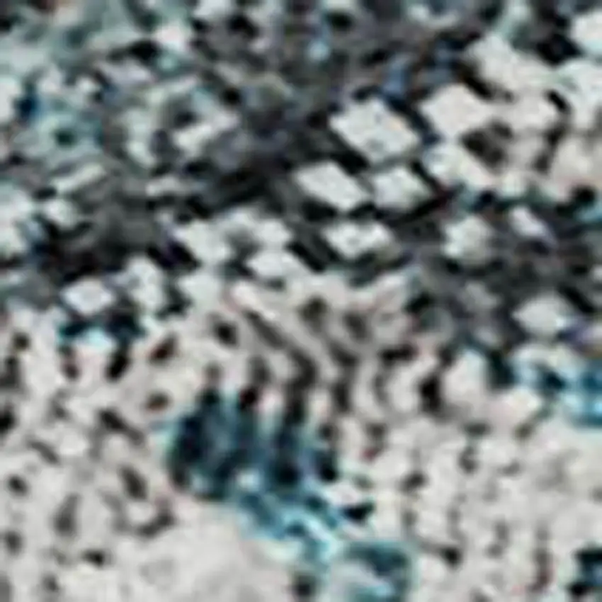 Teal Beige And Copper Abstract Washable Area Rug With UV Protection Photo 3