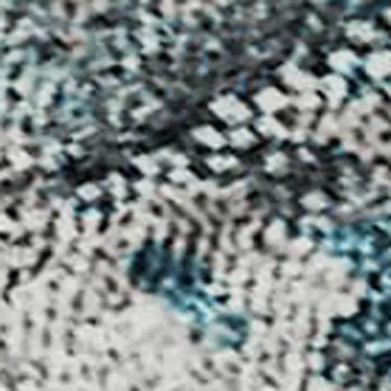 Teal Beige And Copper Abstract Washable Area Rug With UV Protection Photo 3