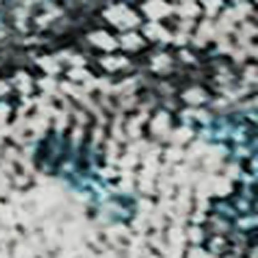 Teal Beige And Copper Abstract Washable Area Rug With UV Protection Photo 3